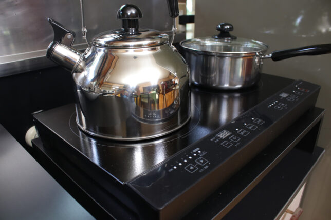 IH cooking heater, kettle and pan